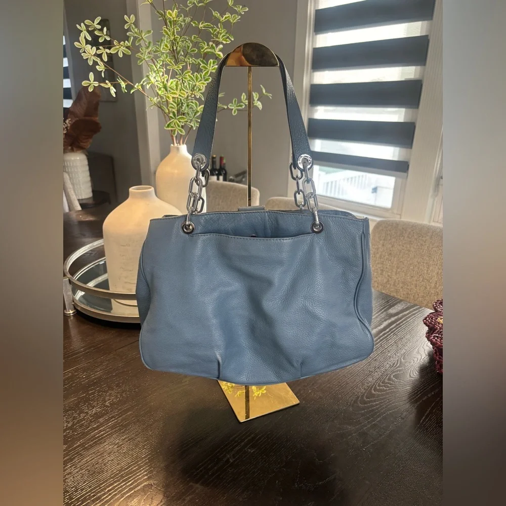 Michael Kors Slate Blue Leather Shoulder Bag